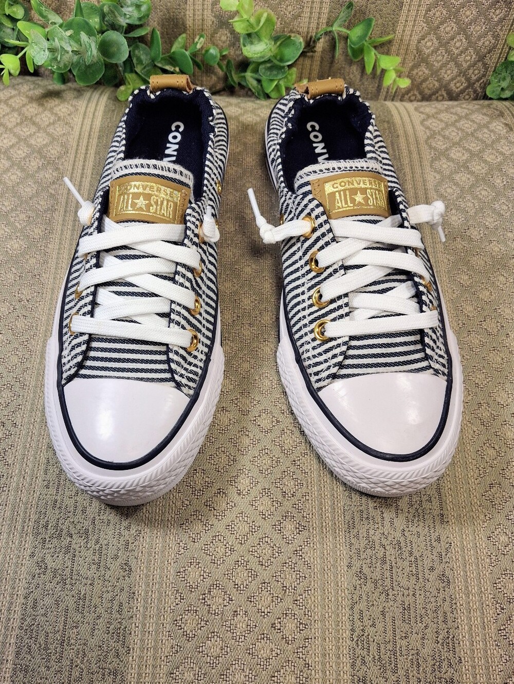 NWOT Converse Gold Shoreline Herringbone Slip On Sneakers - Picture 15 of 15